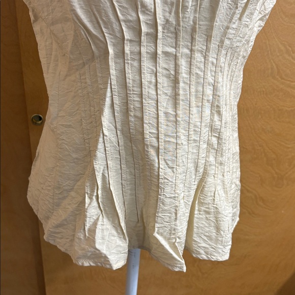 NWT Anthropologie Beige The Della Pleated-Waist Shell Top Size S - Picture 3 of 14